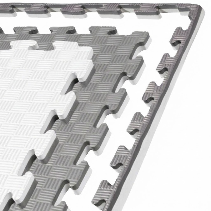Foam floor puzzle mat PRO 2cm (100x100cm) - Grey - White