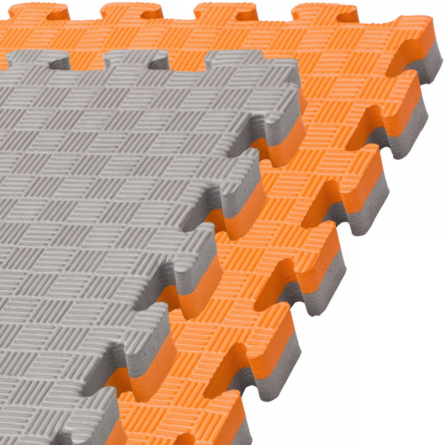 Foam floor mat PRO 4cm (100x100cm) - Grey - Orange