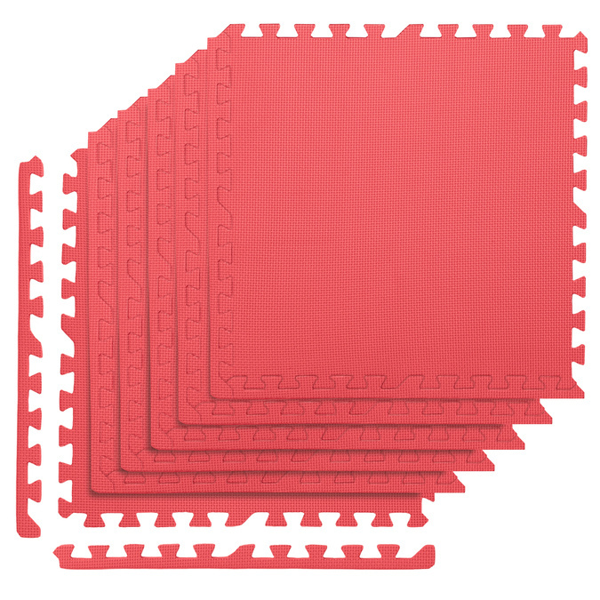 Zestaw 6szt | Mata puzzle 1cm (60x60cm) - Czerwony