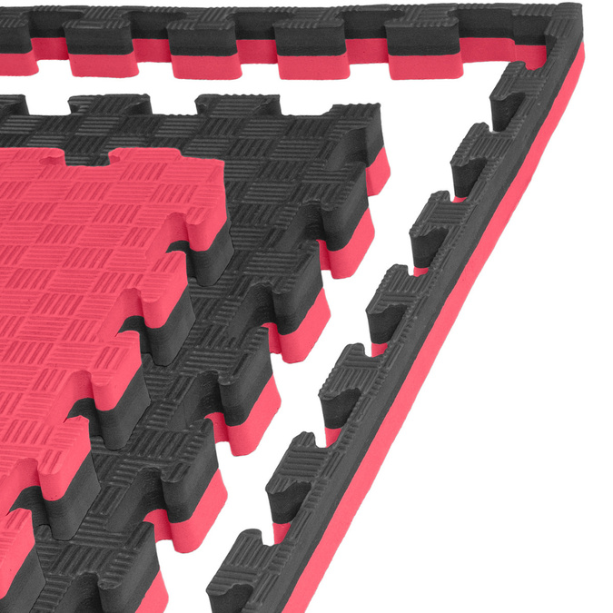 Foam floor mat PRO 4cm (100x100cm) - Black - Red