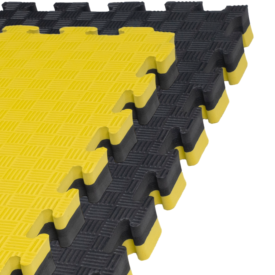 Foam floor mat PRO 4cm (100x100cm) - Black - Yellow