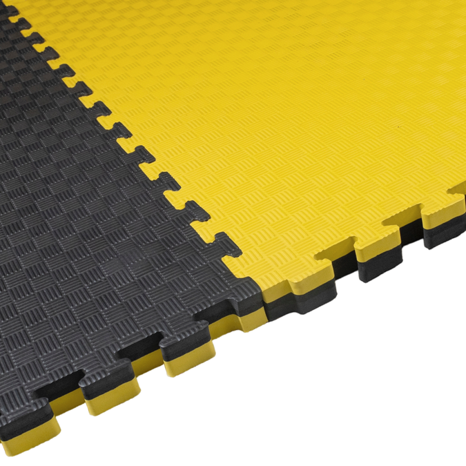 Foam floor mat PRO 4cm (100x100cm) - Black - Yellow