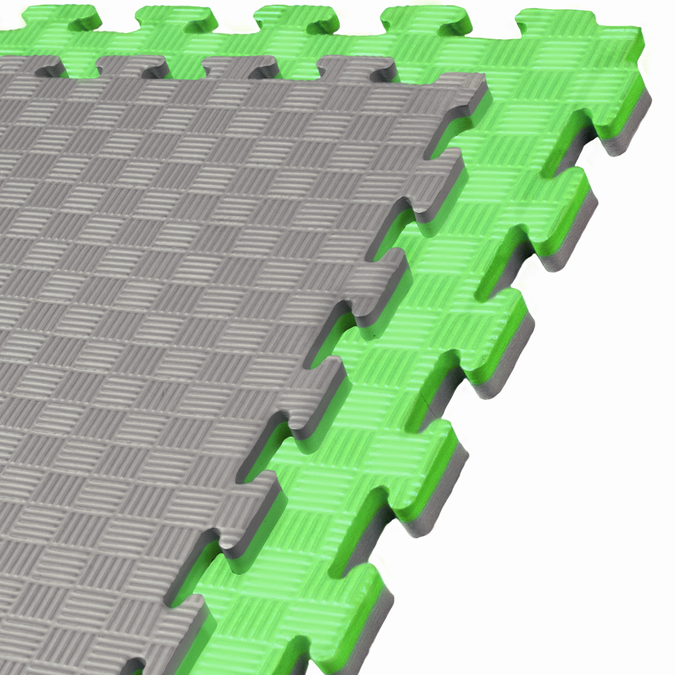 Foam floor puzzle mat PRO 2cm (100x100cm) - Grey - Green
