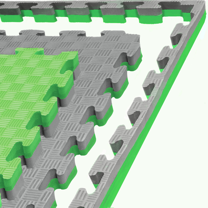 Foam floor mat PRO 3cm (100x100cm) - Grey - Green