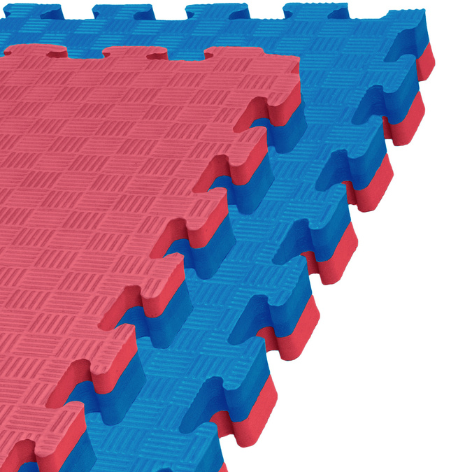 Foam floor mat PRO 4cm (100x100cm) - Red - Blue