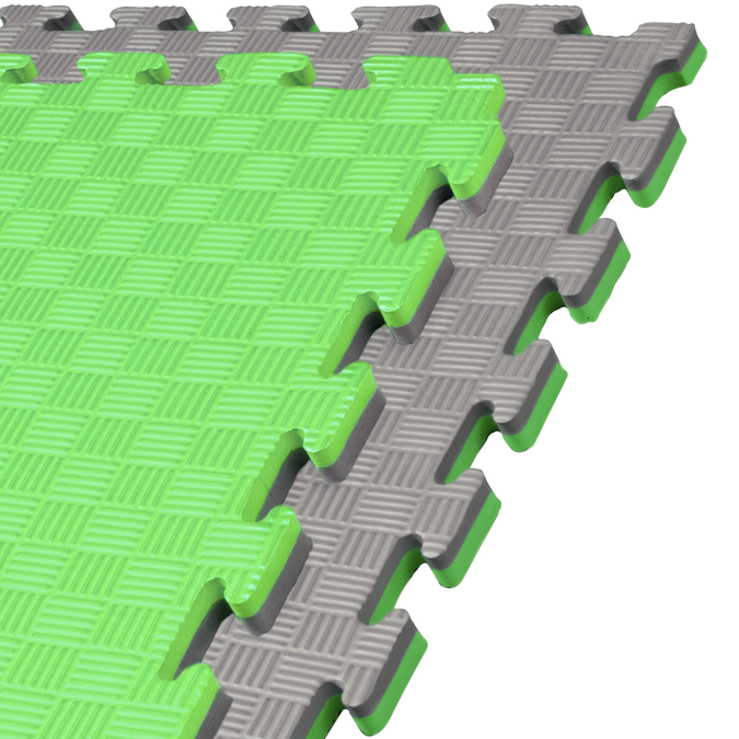 Foam floor puzzle mat PRO 2cm (100x100cm) - Grey - Green
